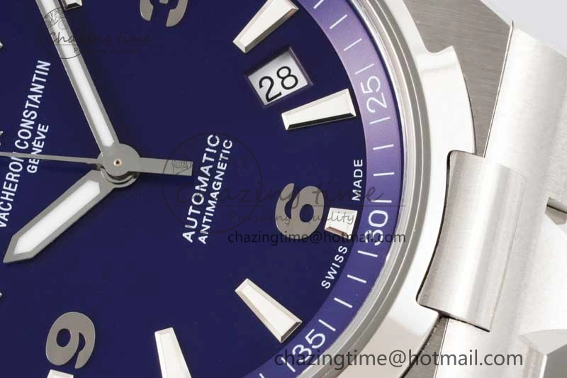 Effortless Overseas 47040 SS PPF 1:1 Best Edition Blue Textured Dial on SS Bracelet A 9887