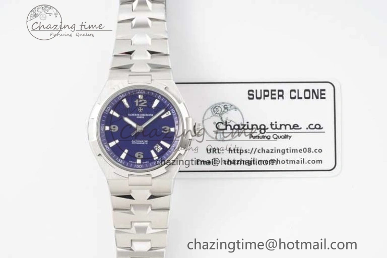 Effortless Overseas 47040 SS PPF 1:1 Best Edition Blue Textured Dial on SS Bracelet A 9887