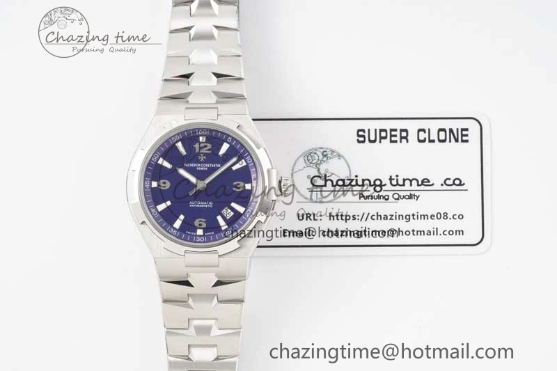 Effortless Overseas 47040 SS PPF 1:1 Best Edition Blue Textured Dial on SS Bracelet A 9887