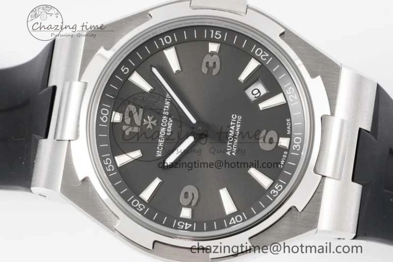 Overseas 47040 SS PPF 1:1 Best Edition Gray Textured Dial on Black Rubber Strap A Trendsetting 9883