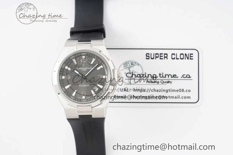 Overseas 47040 SS PPF 1:1 Best Edition Gray Textured Dial on Black Rubber Strap A Trendsetting 9883