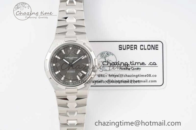 Thermal Overseas 47040 SS PPF 1:1 Best Edition Gray Textured Dial on SS Bracelet A 9891