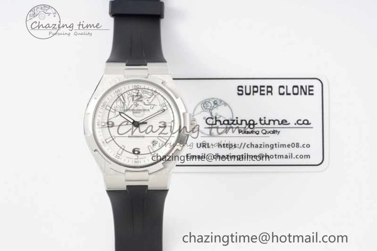 Overseas 47040 SS PPF 1:1 Best Edition White Textured Dial on Black Rubber Strap A UrbanStyle 9884