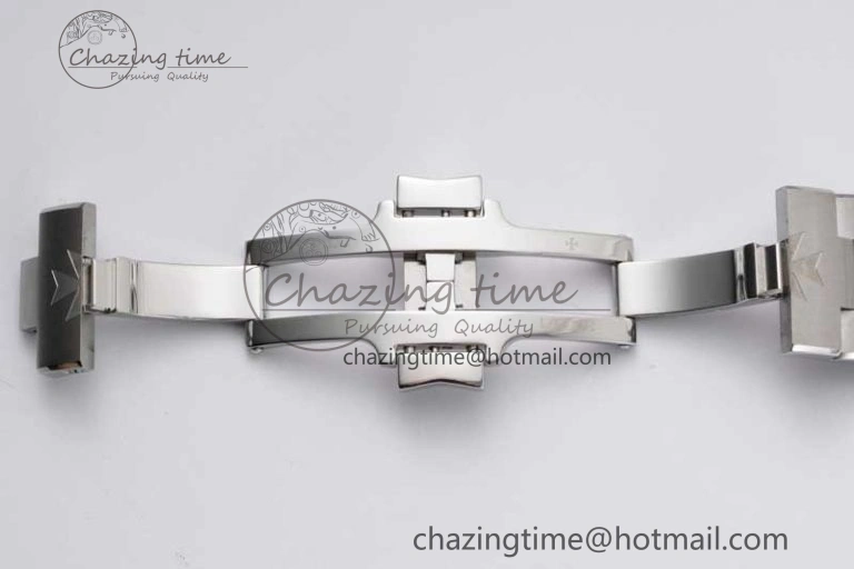 Stretchable Overseas 47040 SS PPF 1:1 Best Edition White Textured Dial on SS Bracelet A 9890