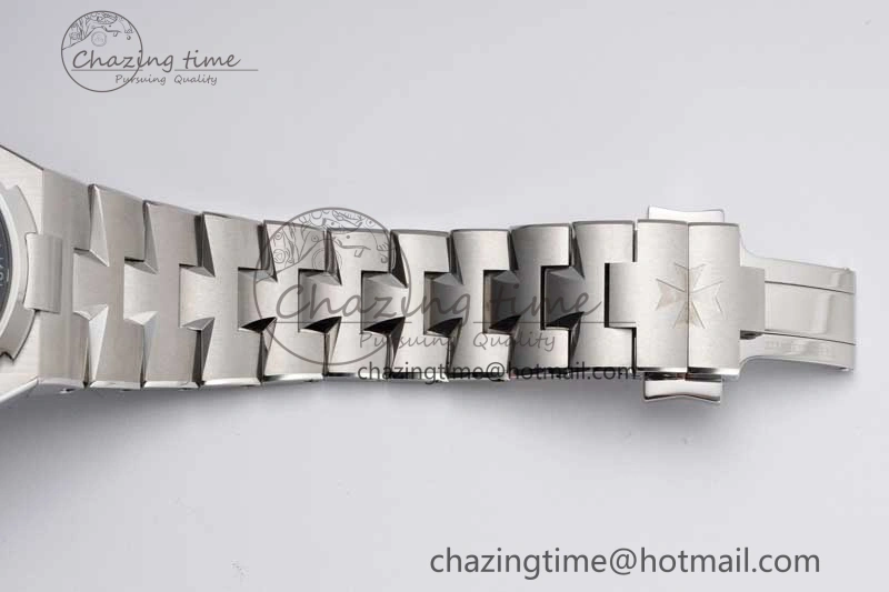 Stretchable Overseas 47040 SS PPF 1:1 Best Edition White Textured Dial on SS Bracelet A 9890