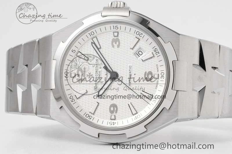 Stretchable Overseas 47040 SS PPF 1:1 Best Edition White Textured Dial on SS Bracelet A 9890
