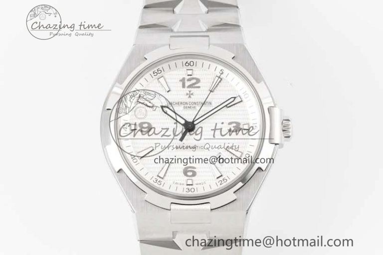 Stretchable Overseas 47040 SS PPF 1:1 Best Edition White Textured Dial on SS Bracelet A 9890