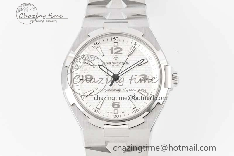Stretchable Overseas 47040 SS PPF 1:1 Best Edition White Textured Dial on SS Bracelet A 9890