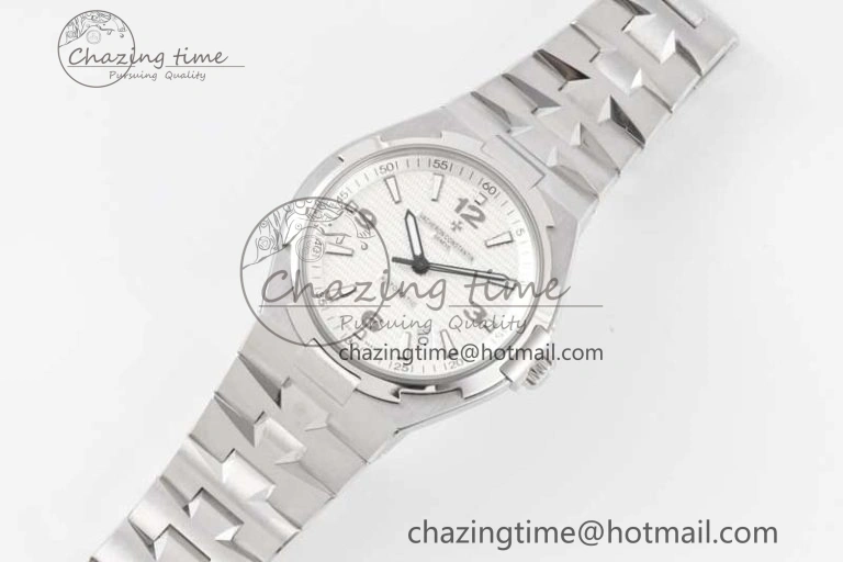 Stretchable Overseas 47040 SS PPF 1:1 Best Edition White Textured Dial on SS Bracelet A 9890