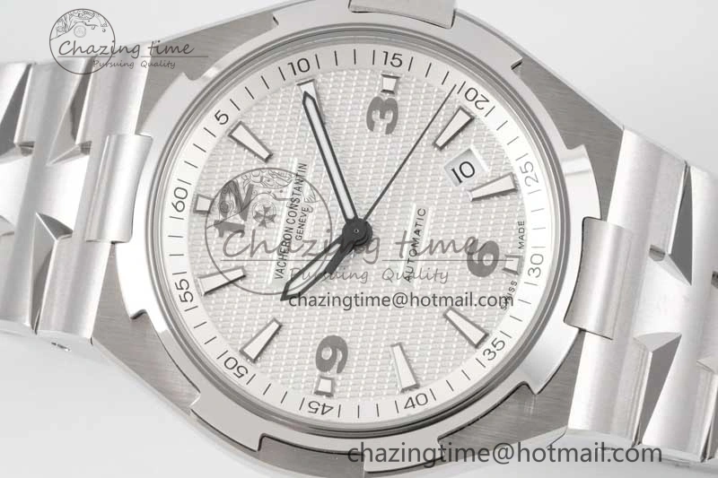 Stretchable Overseas 47040 SS PPF 1:1 Best Edition White Textured Dial on SS Bracelet A 9890