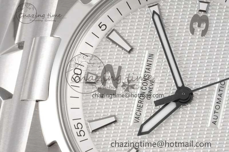 Stretchable Overseas 47040 SS PPF 1:1 Best Edition White Textured Dial on SS Bracelet A 9890