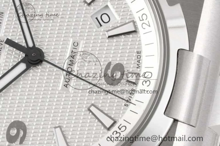 Stretchable Overseas 47040 SS PPF 1:1 Best Edition White Textured Dial on SS Bracelet A 9890