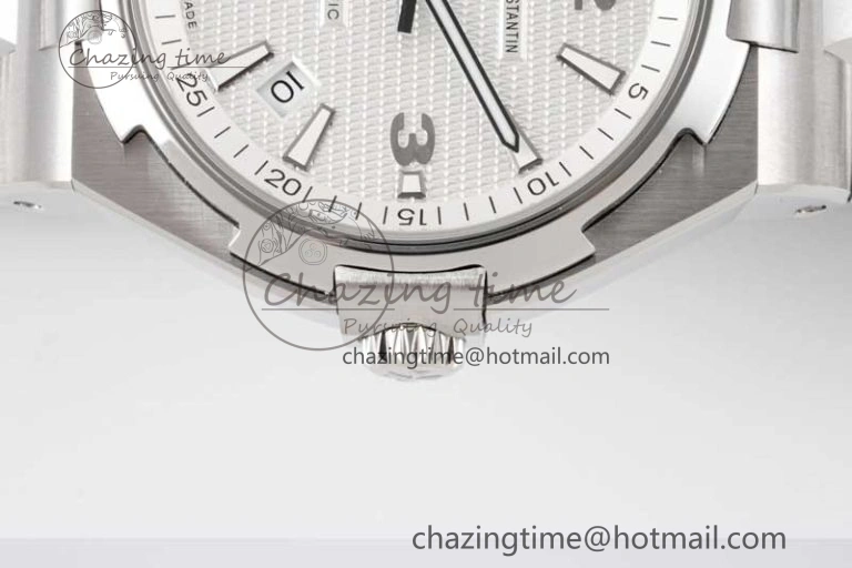 Stretchable Overseas 47040 SS PPF 1:1 Best Edition White Textured Dial on SS Bracelet A 9890