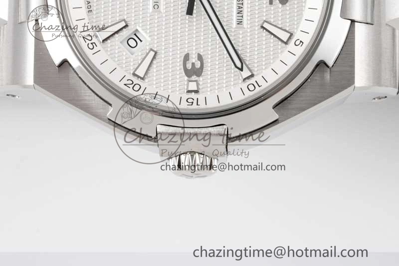 Stretchable Overseas 47040 SS PPF 1:1 Best Edition White Textured Dial on SS Bracelet A 9890