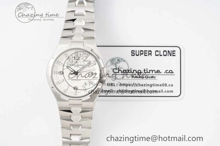 Stretchable Overseas 47040 SS PPF 1:1 Best Edition White Textured Dial on SS Bracelet A 9890