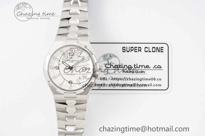 Stretchable Overseas 47040 SS PPF 1:1 Best Edition White Textured Dial on SS Bracelet A 9890
