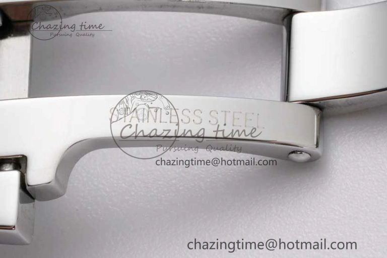 Stretchable Overseas 47040 SS PPF 1:1 Best Edition White Textured Dial on SS Bracelet A 9890
