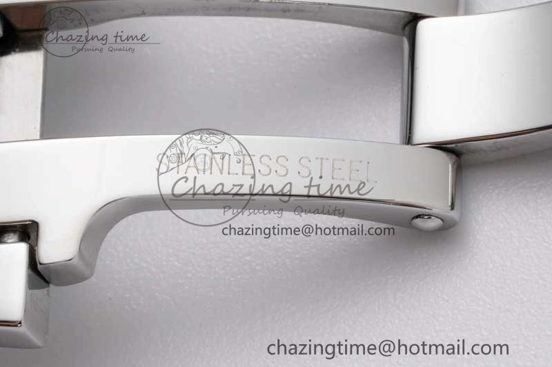 Stretchable Overseas 47040 SS PPF 1:1 Best Edition White Textured Dial on SS Bracelet A 9890