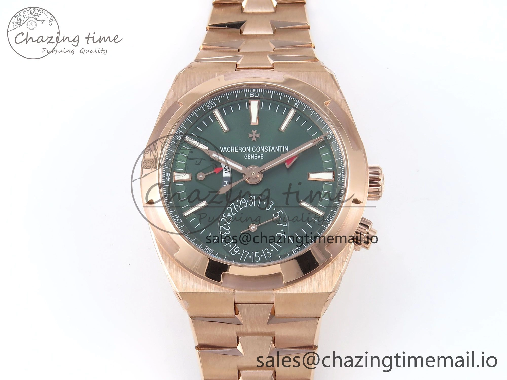 Comfortable Overseas 7920V RG 8F Best Edition Green Dial On RG Bracelet A 9828
