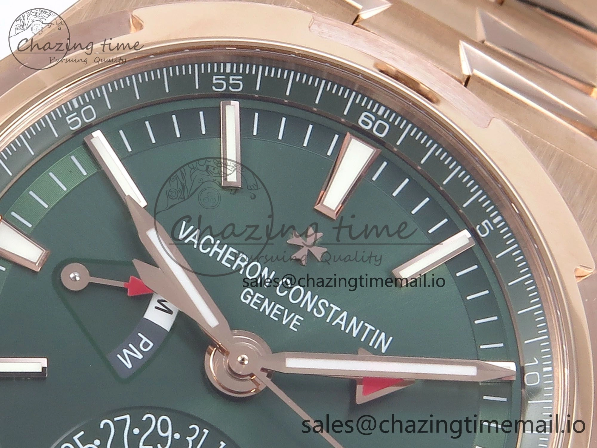 Comfortable Overseas 7920V RG 8F Best Edition Green Dial On RG Bracelet A 9828