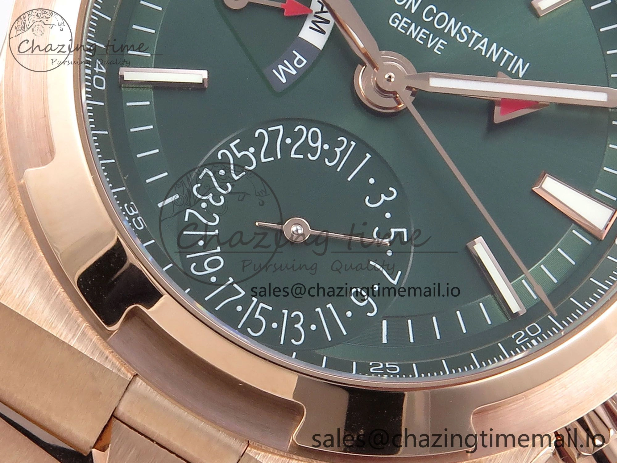 Comfortable Overseas 7920V RG 8F Best Edition Green Dial On RG Bracelet A 9828