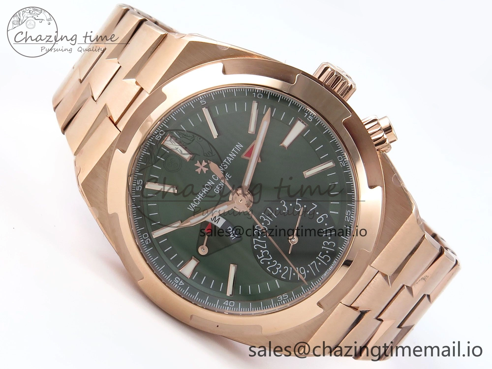 Comfortable Overseas 7920V RG 8F Best Edition Green Dial On RG Bracelet A 9828