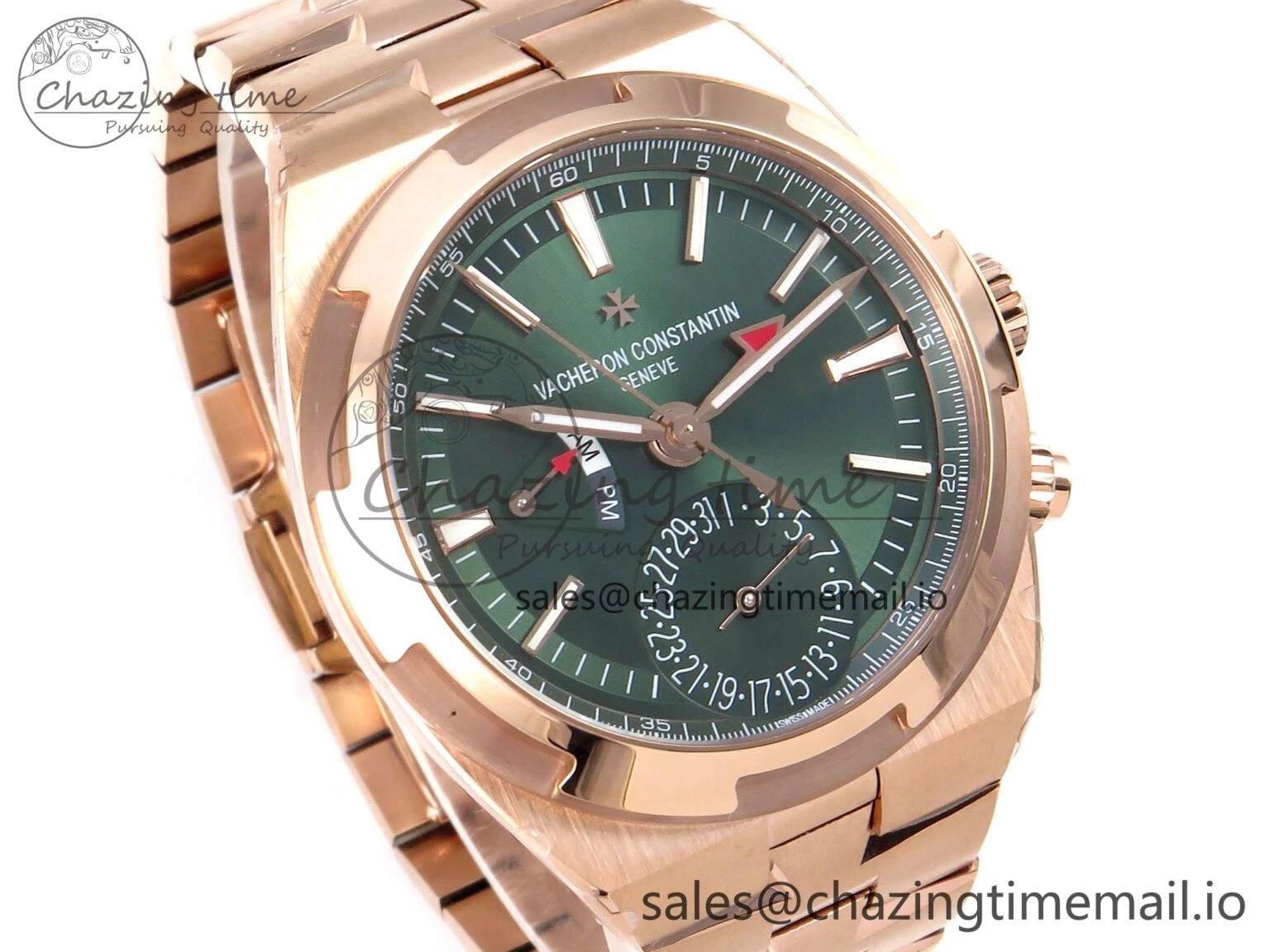 Comfortable Overseas 7920V RG 8F Best Edition Green Dial On RG Bracelet A 9828