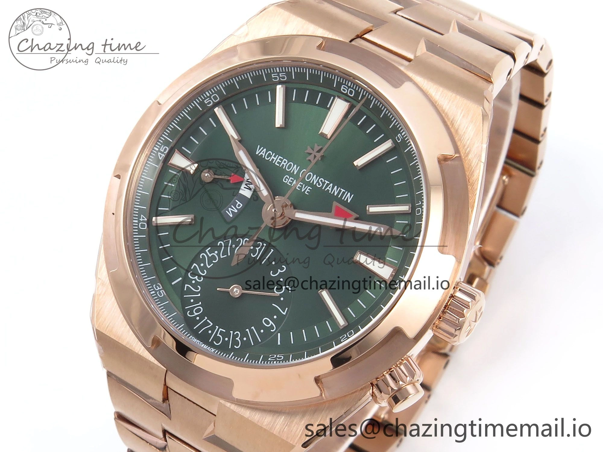 Comfortable Overseas 7920V RG 8F Best Edition Green Dial On RG Bracelet A 9828