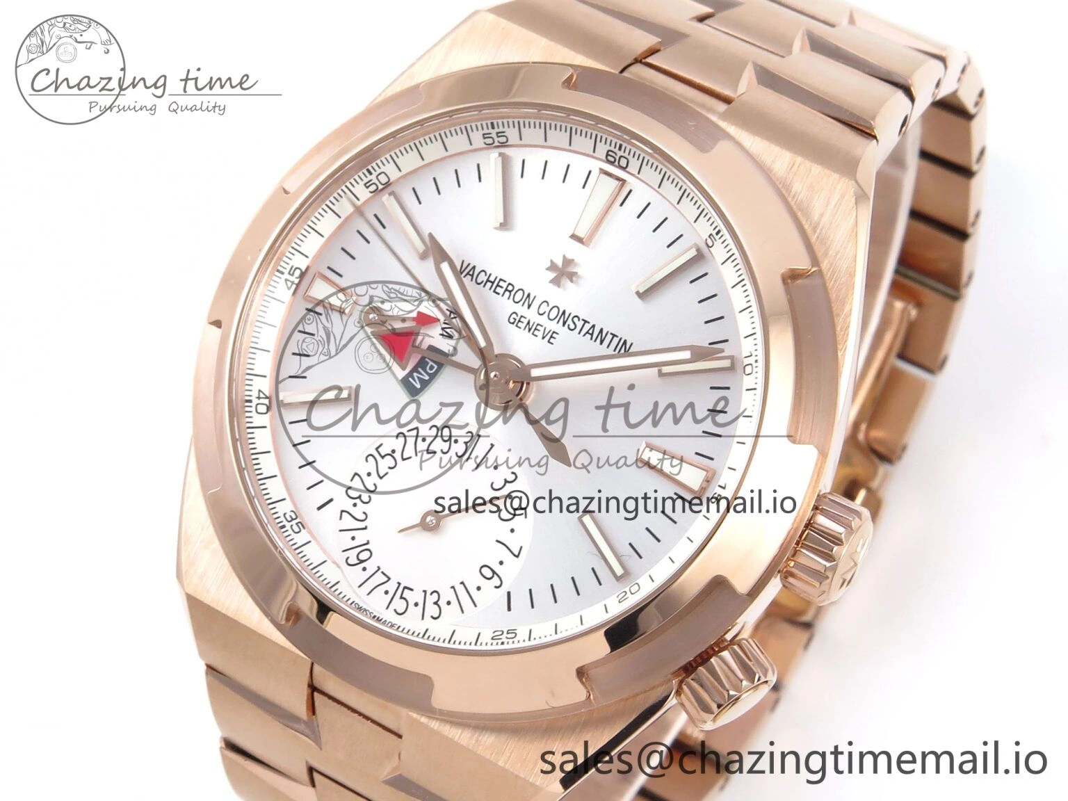 Popular Overseas 7920V RG 8F Best Edition White Dial On RG Bracelet A 9829