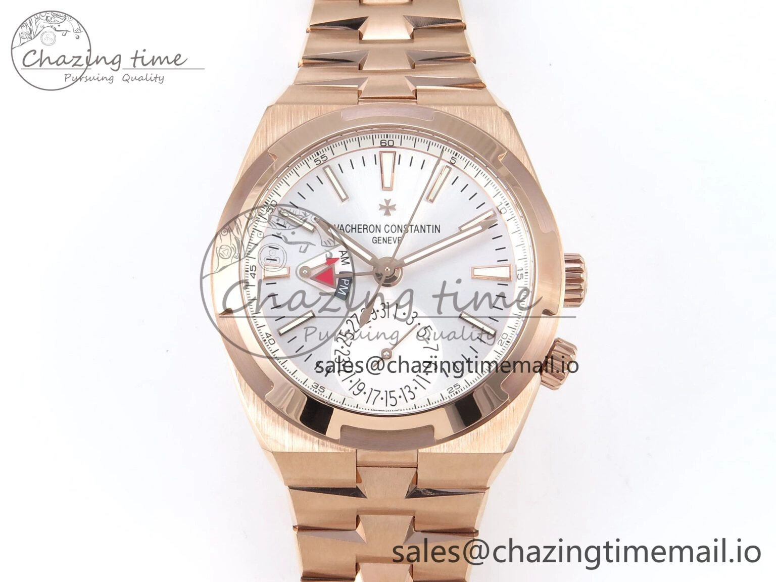 Popular Overseas 7920V RG 8F Best Edition White Dial On RG Bracelet A 9829