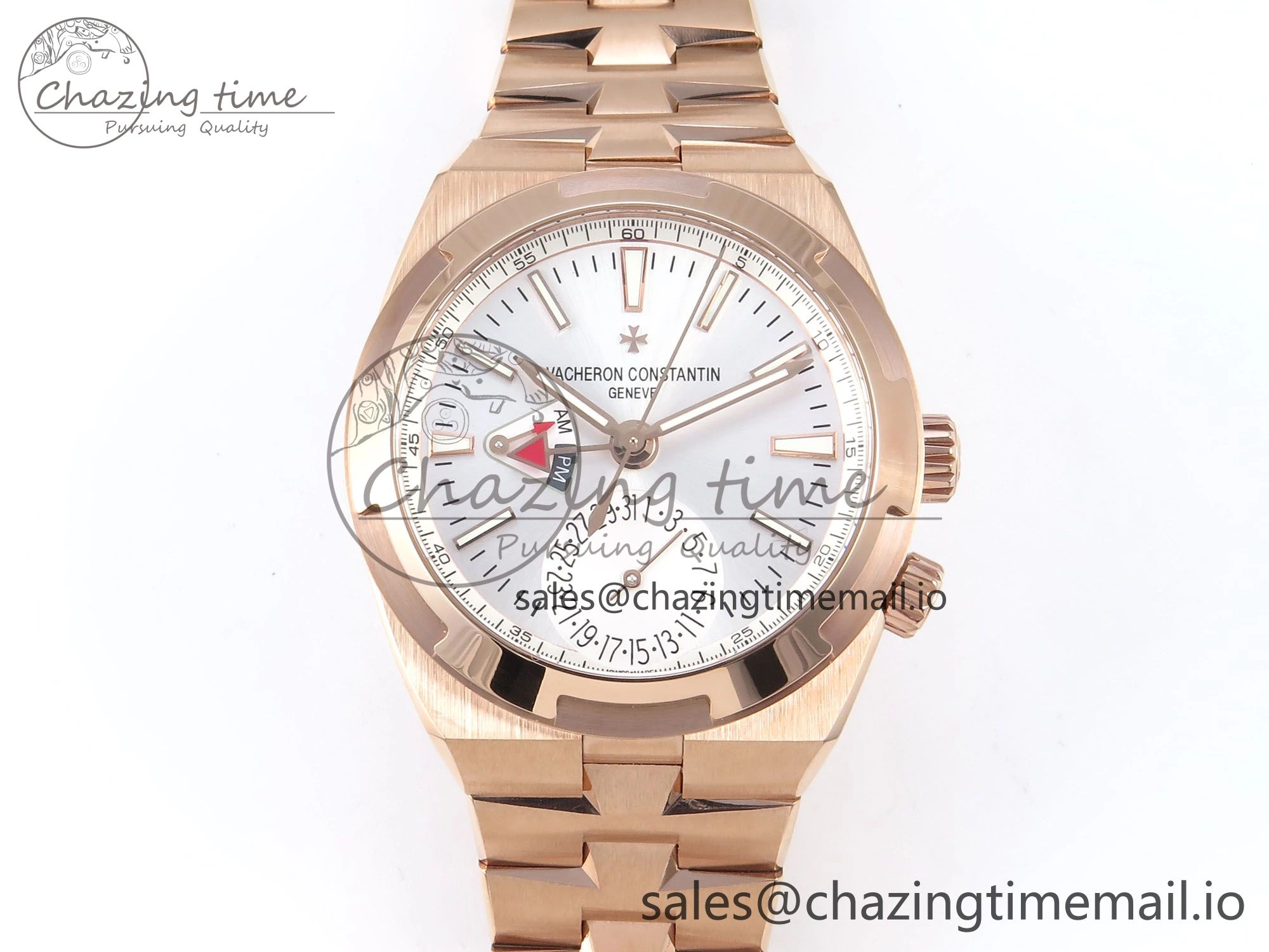 Popular Overseas 7920V RG 8F Best Edition White Dial On RG Bracelet A 9829