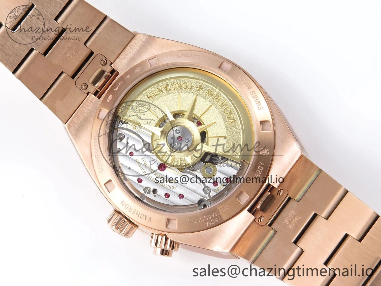 Popular Overseas 7920V RG 8F Best Edition White Dial On RG Bracelet A 9829