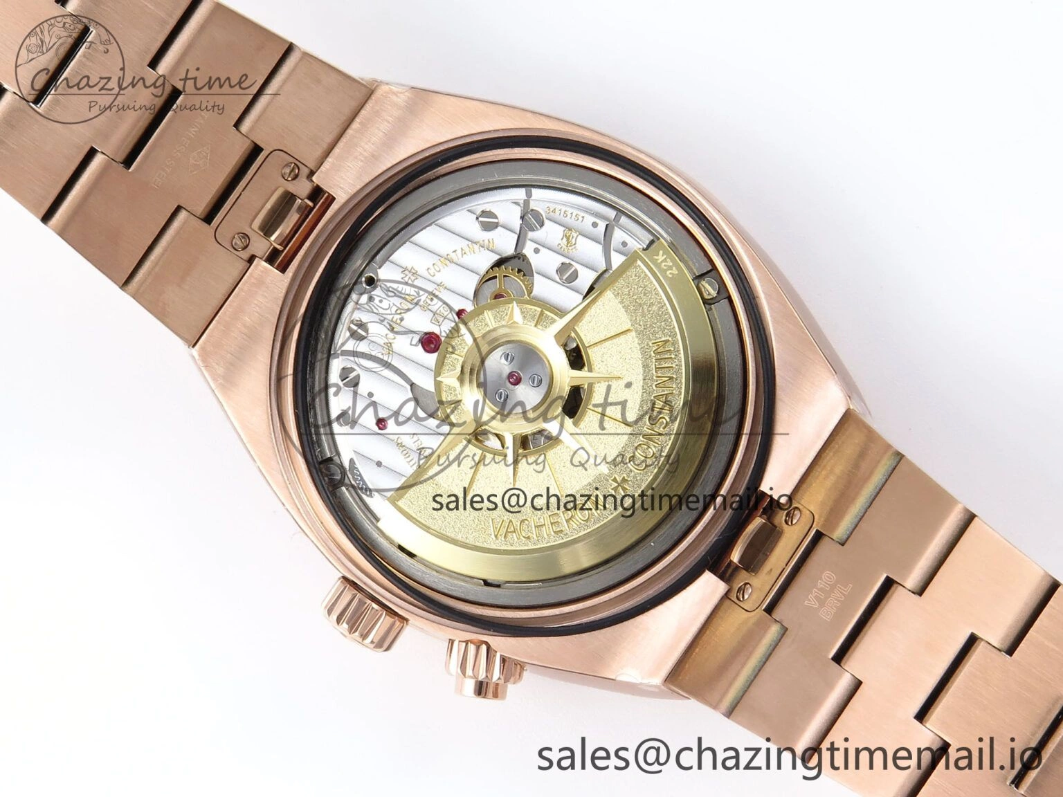 Popular Overseas 7920V RG 8F Best Edition White Dial On RG Bracelet A 9829