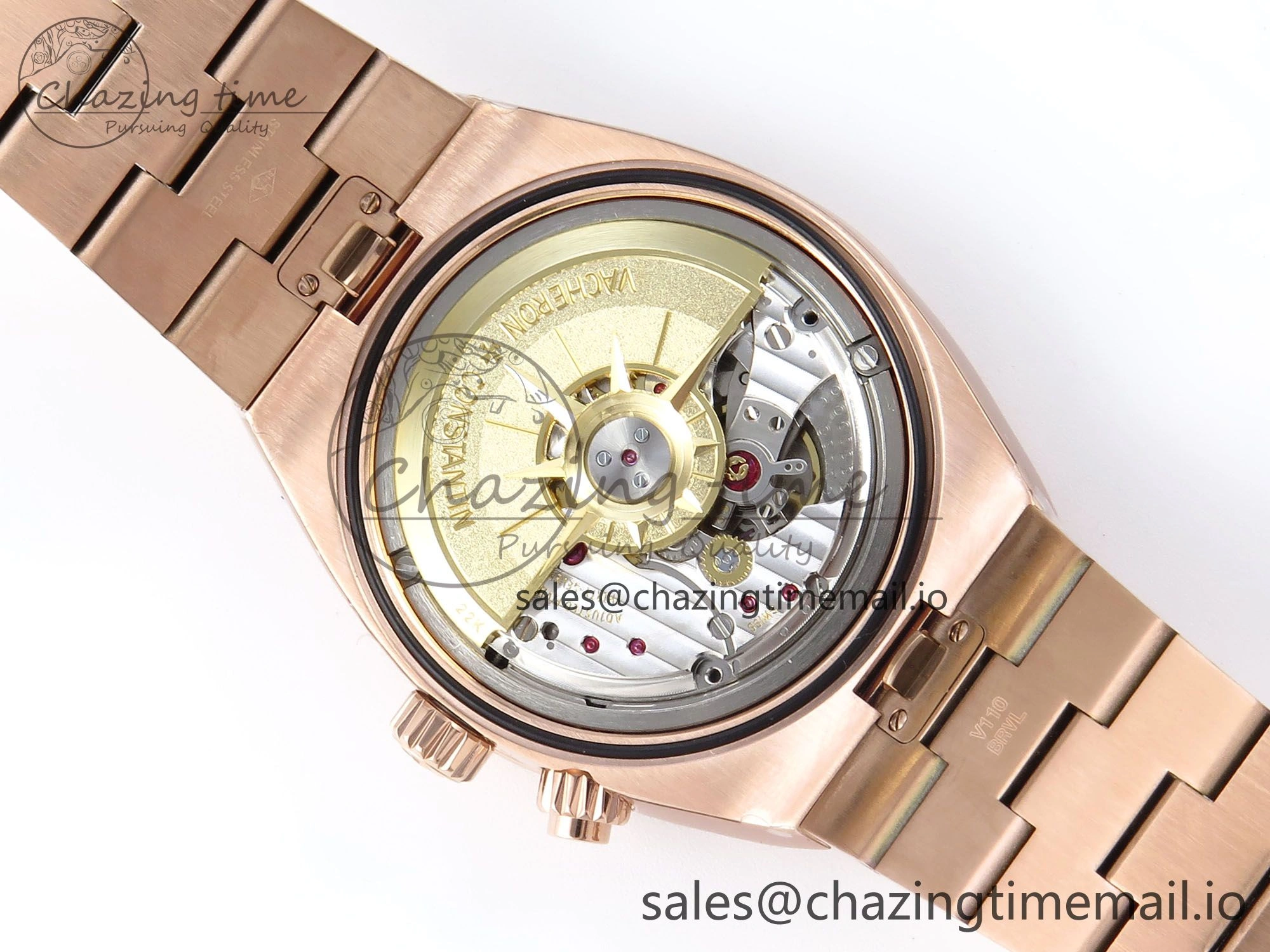 Popular Overseas 7920V RG 8F Best Edition White Dial On RG Bracelet A 9829