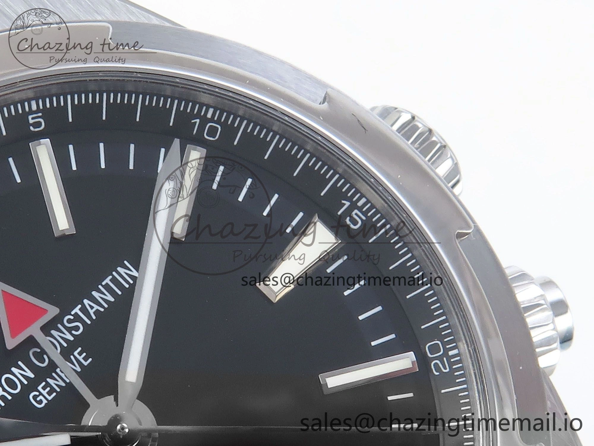 Breathable Overseas 7920V SS 8F Best Edition Black Dial On SS Bracelet A 9830