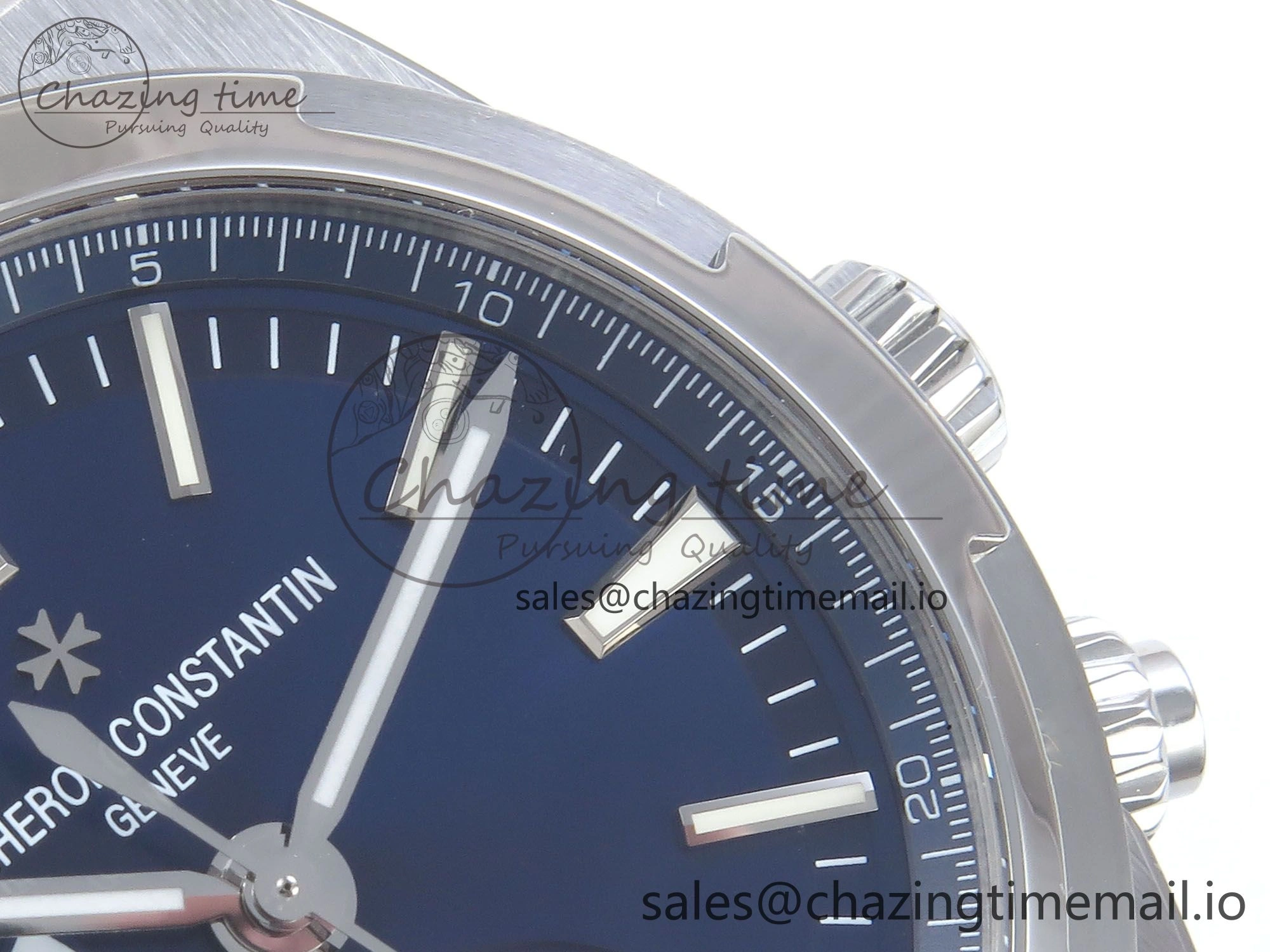 EyeCatching Overseas 7920V SS 8F Best Edition Blue Dial On SS Bracelet A 9832