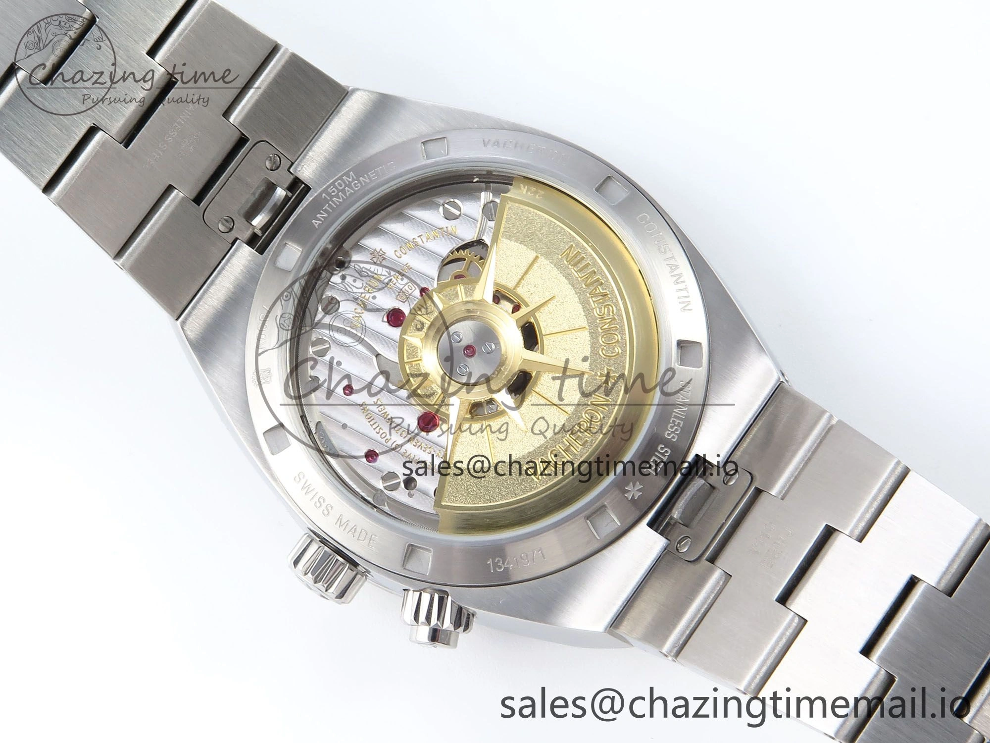 EyeCatching Overseas 7920V SS 8F Best Edition Blue Dial On SS Bracelet A 9832