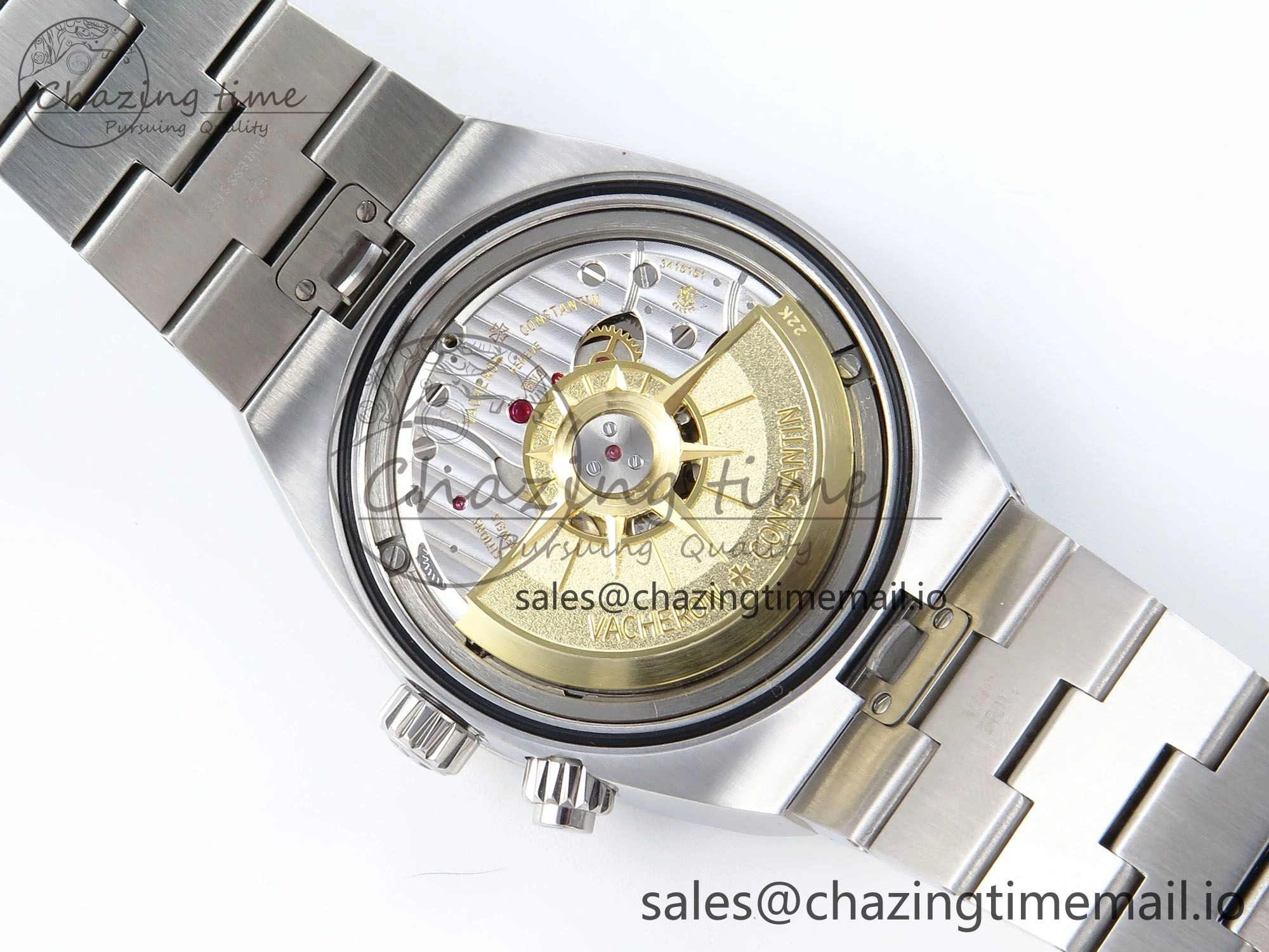 EyeCatching Overseas 7920V SS 8F Best Edition Blue Dial On SS Bracelet A 9832