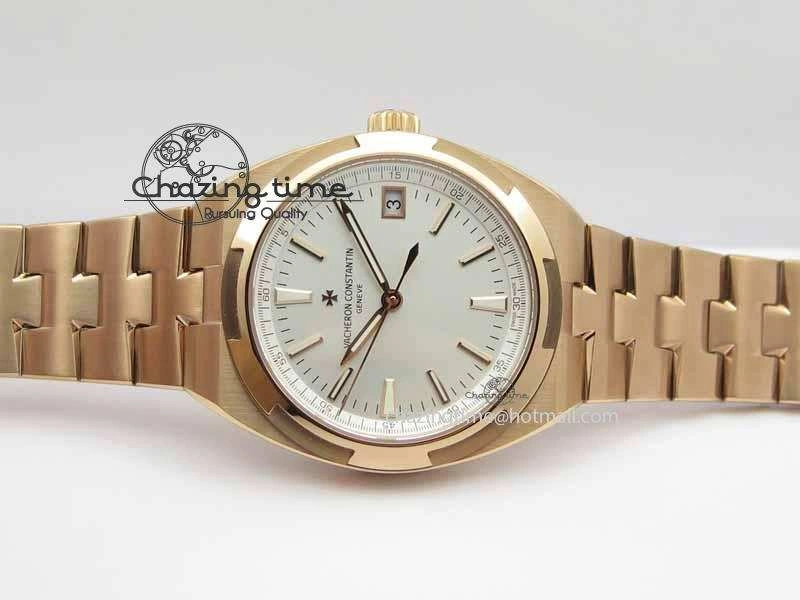 Overseas Automatic RG White Dial On RG Bracelet A Fashionable 9979