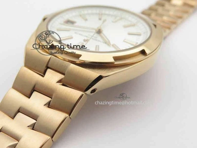 Overseas Automatic RG White Dial On RG Bracelet A Fashionable 9979