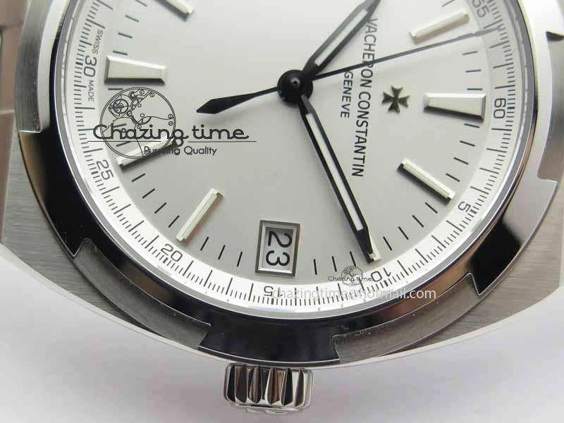 Overseas Automatic SS White Dial On SS Bracelet A WrinkleFree 9988