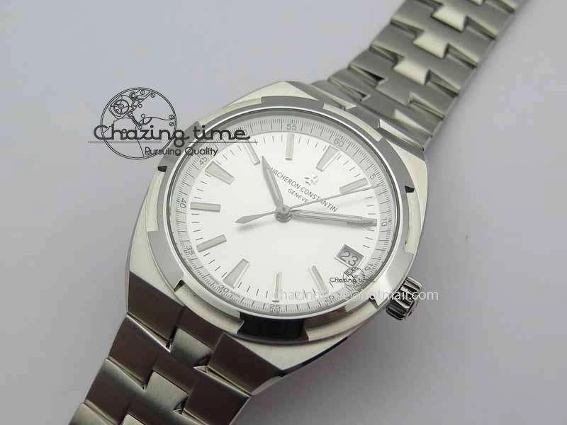 Overseas Automatic SS White Dial On SS Bracelet A WrinkleFree 9988