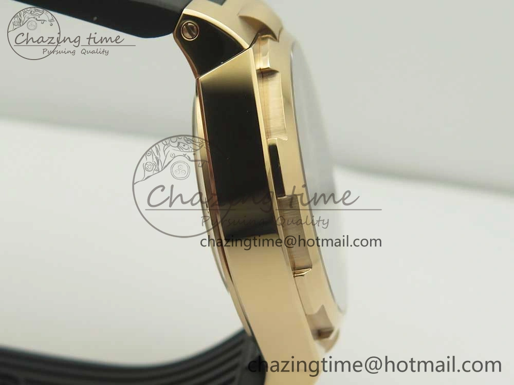 Compact Overseas Dual Time Power Reserve RG TWA Best Edition Black Dial on Black Rubber Strap A 9946