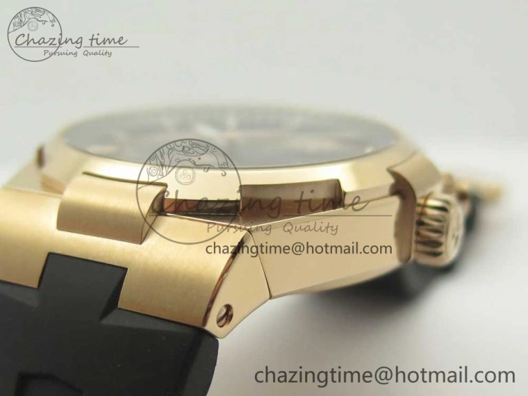 Compact Overseas Dual Time Power Reserve RG TWA Best Edition Black Dial on Black Rubber Strap A 9946