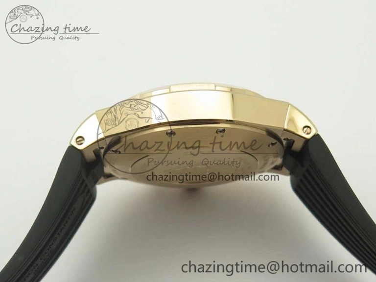 Compact Overseas Dual Time Power Reserve RG TWA Best Edition Black Dial on Black Rubber Strap A 9946