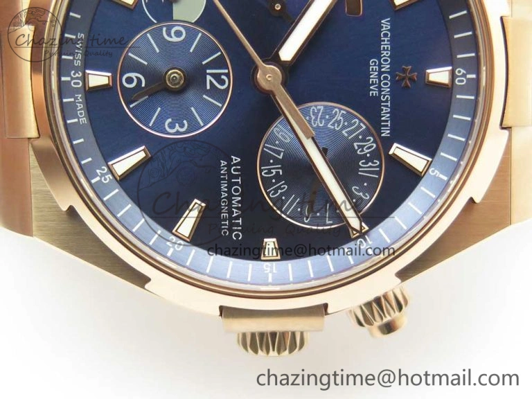 Overseas Dual Time Power Reserve RG TWA Best Edition Blue Dial on Blue Rubber Strap A Supportive 9944