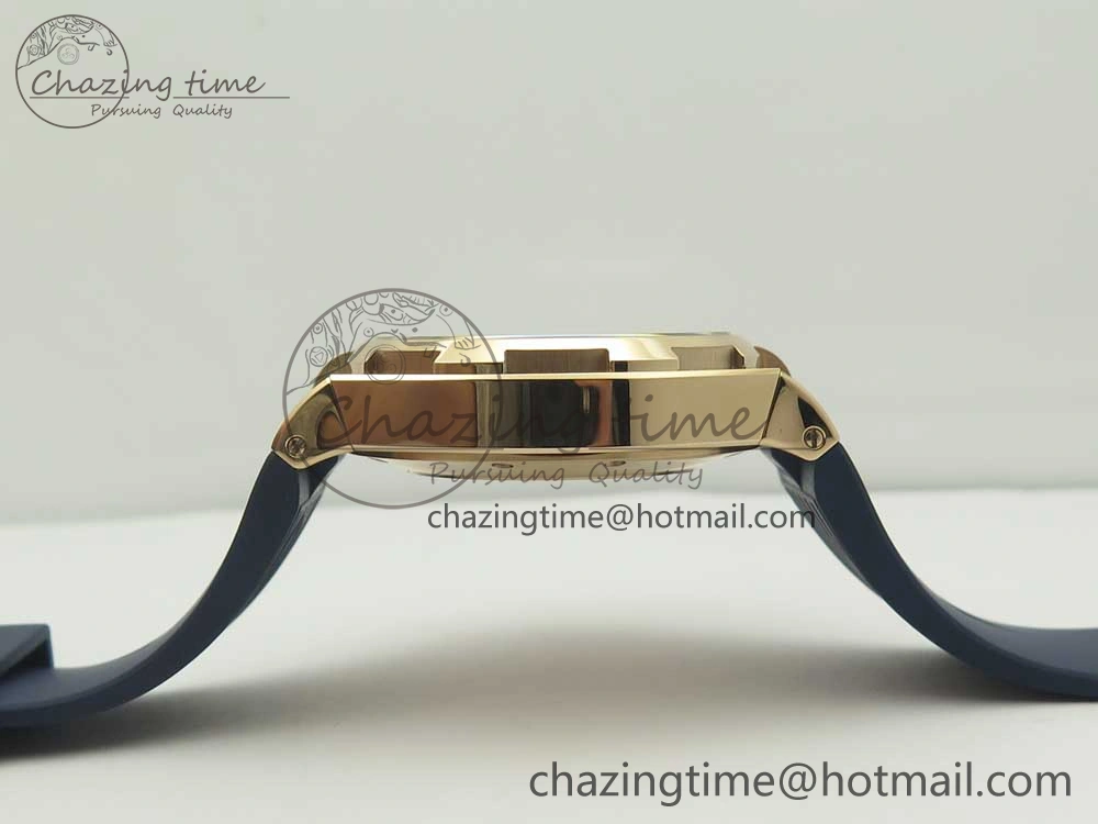 Overseas Dual Time Power Reserve RG TWA Best Edition Blue Dial on Blue Rubber Strap A Supportive 9944