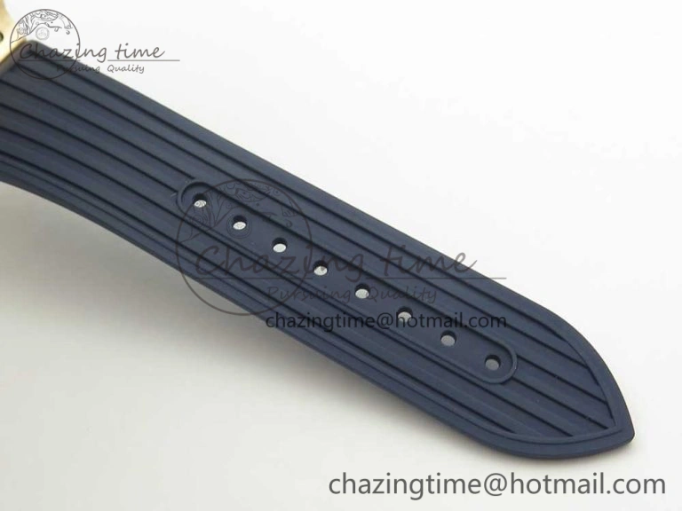 Overseas Dual Time Power Reserve RG TWA Best Edition Blue Dial on Blue Rubber Strap A Supportive 9944