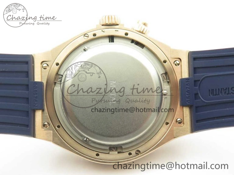Overseas Dual Time Power Reserve RG TWA Best Edition Blue Dial on Blue Rubber Strap A Supportive 9944