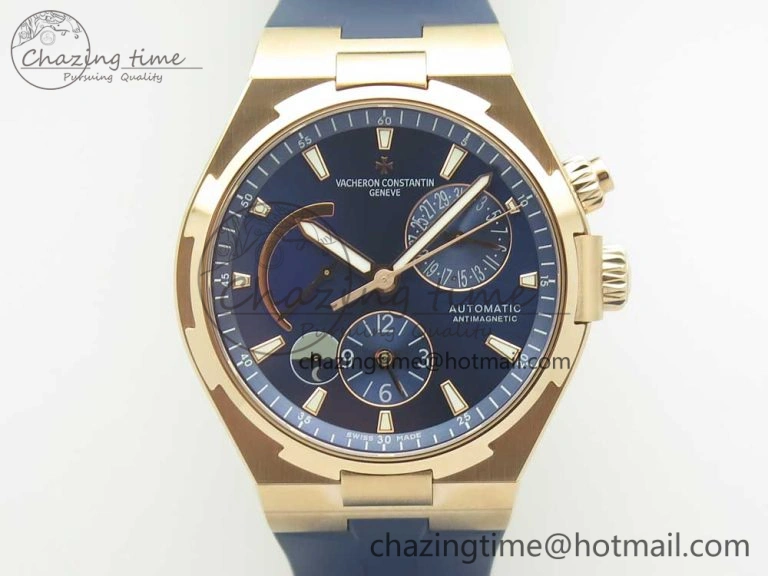 Overseas Dual Time Power Reserve RG TWA Best Edition Blue Dial on Blue Rubber Strap A Supportive 9944
